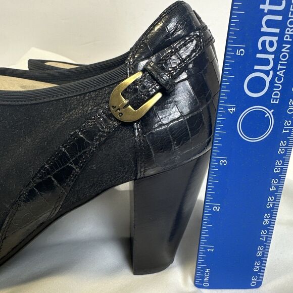 Donald Pliner Women's Black Suede/leather Pointed Toe Heel Ankle Boots  Size 9.5 - Picture 8 of 15